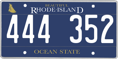 RI license plate 444352