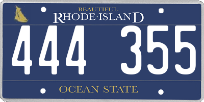 RI license plate 444355