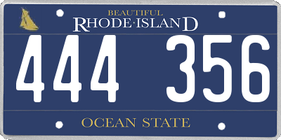 RI license plate 444356