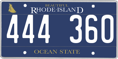 RI license plate 444360