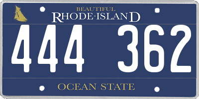 RI license plate 444362