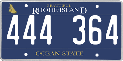RI license plate 444364