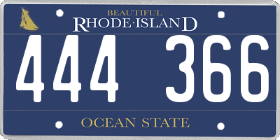 RI license plate 444366