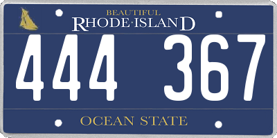 RI license plate 444367