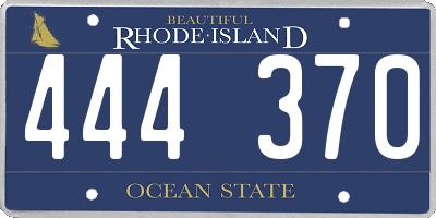 RI license plate 444370