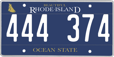 RI license plate 444374