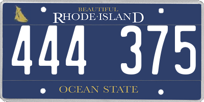RI license plate 444375
