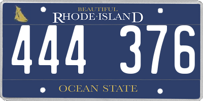 RI license plate 444376