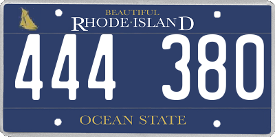 RI license plate 444380