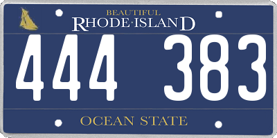 RI license plate 444383