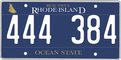 RI license plate 444384