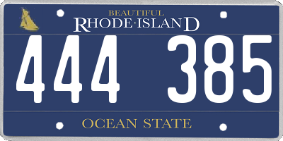 RI license plate 444385
