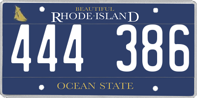 RI license plate 444386