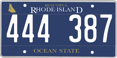 RI license plate 444387