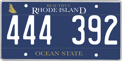 RI license plate 444392
