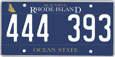RI license plate 444393