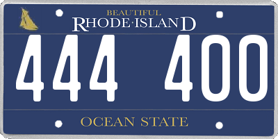 RI license plate 444400