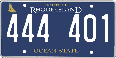 RI license plate 444401