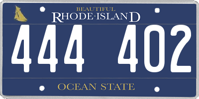 RI license plate 444402