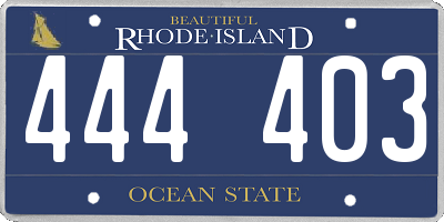 RI license plate 444403