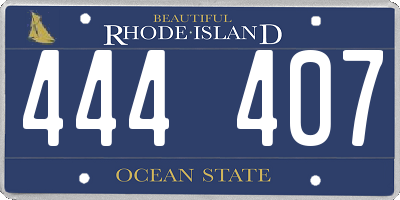 RI license plate 444407