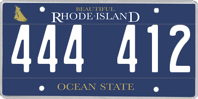 RI license plate 444412