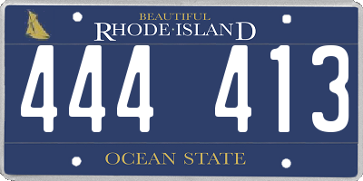 RI license plate 444413