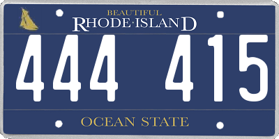 RI license plate 444415
