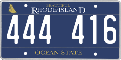 RI license plate 444416