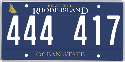 RI license plate 444417