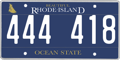 RI license plate 444418
