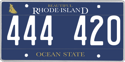 RI license plate 444420