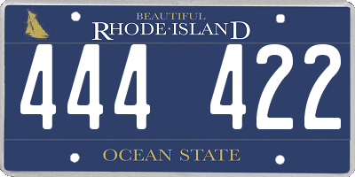 RI license plate 444422