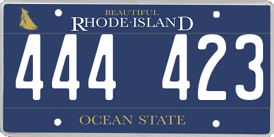 RI license plate 444423