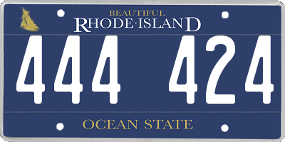 RI license plate 444424