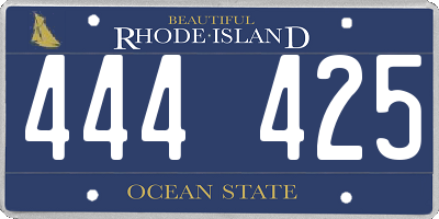 RI license plate 444425