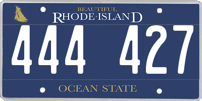 RI license plate 444427
