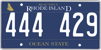 RI license plate 444429