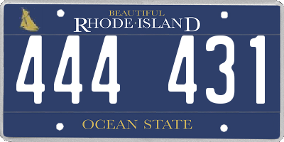 RI license plate 444431