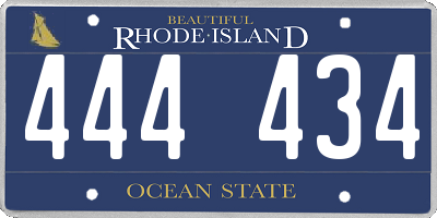 RI license plate 444434