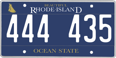 RI license plate 444435