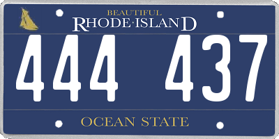RI license plate 444437
