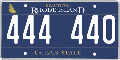 RI license plate 444440