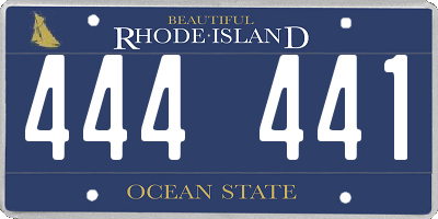 RI license plate 444441