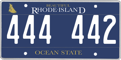 RI license plate 444442
