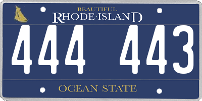 RI license plate 444443
