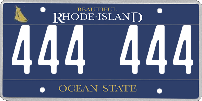 RI license plate 444444