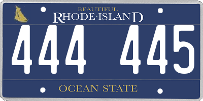 RI license plate 444445