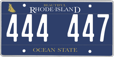 RI license plate 444447