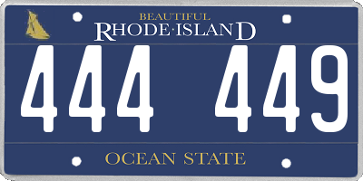 RI license plate 444449